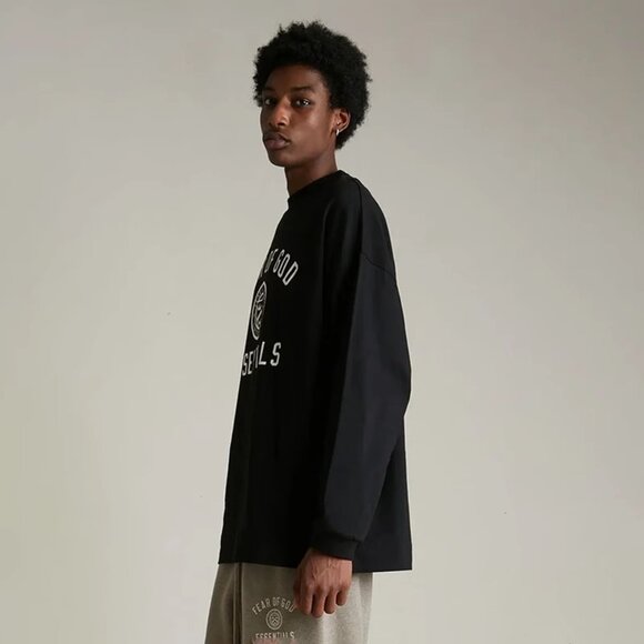 ESSENTIALS Holiday Core Logo Long Sleeve T-Shirt - Picture 2 of 3